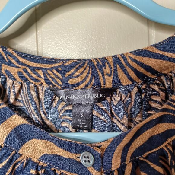 Banana Republic Women's Zebra Boxy Button Down Balloon Sleeve Top - Small - Picture 4 of 8